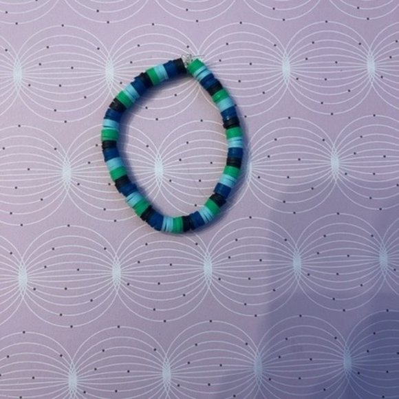 Beadybracelets Jewelry - Blue, green, and black bracelet